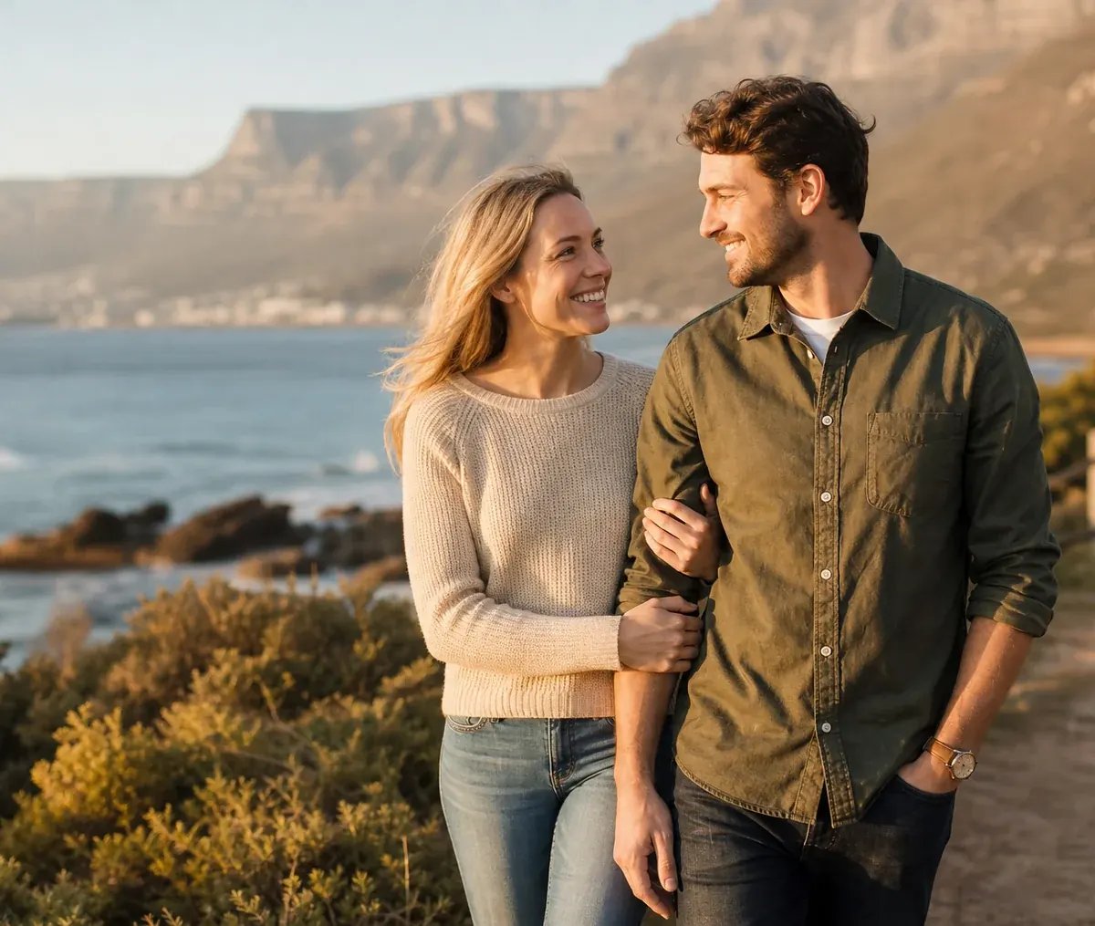 Happy South African couple positive singles